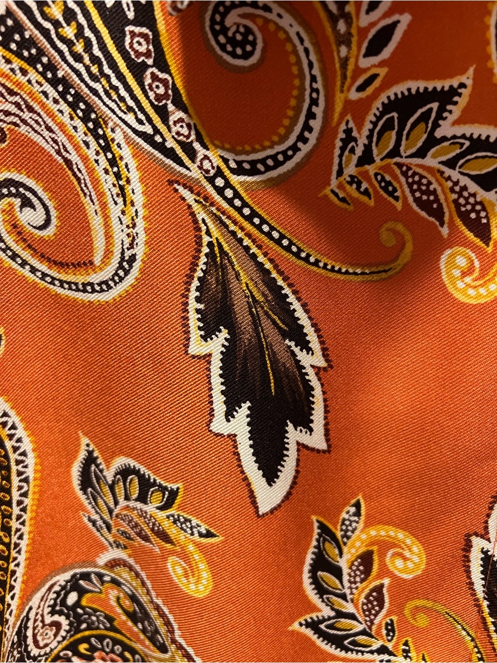 Ruby Rd. Orange Paisley Button-Down Shirt - Picture 4 of 5
